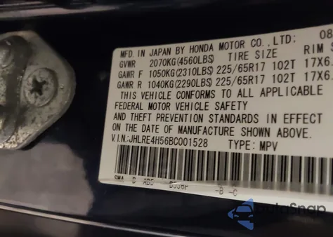 2011 Honda Cr-V Ex from USA, damaged, VIN JHLRE4H56BC001528